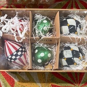 MacKenzie-Childs Harlequin Ornament Collection - Red, Green, Black, White